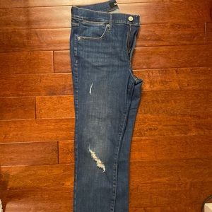 Express Cropped Skinny Mid Rise Jeans